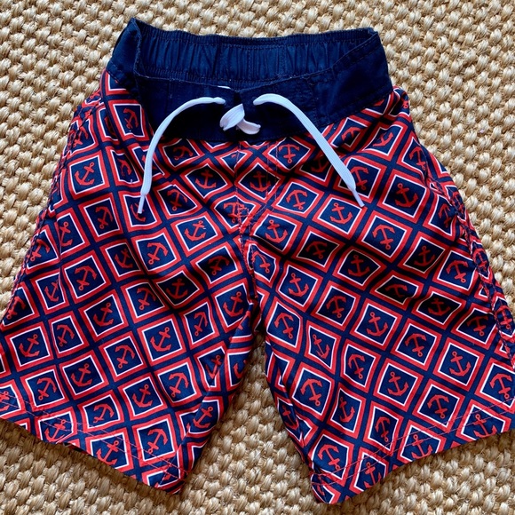 Janie and Jack Nautical Board Swim Trunks 4T - Picture 1 of 3